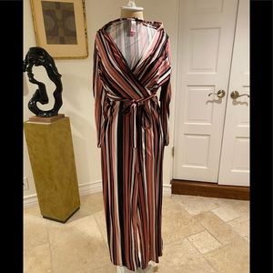 Fun pink and black striped  jumpsuit